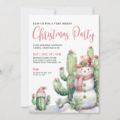 Cactus Christmas Party Kaart (Voorkant)