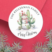 Cactus Christmas Ronde Sticker