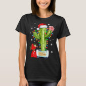 Cactus Christmas Sweater Lights Santa Xmas Plant L T-shirt (Voorkant)