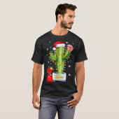 Cactus Christmas Sweater Lights Santa Xmas Plant L T-shirt (Voorkant volledig)
