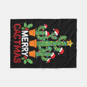 Cactus Christmas Tree Funny Merry Cactmas Cactus M Fleece Deken (Voorkant (Horizontaal))