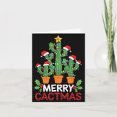 Cactus Christmas Tree Funny Merry Cactmas Cactus M Kaart (Voorkant)