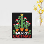 Cactus Christmas Tree Funny Merry Cactmas Cactus M Kaart (Gele Bloem)