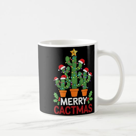 Cactus Christmas Tree Funny Merry Cactmas Cactus M Koffiemok (Rechts)