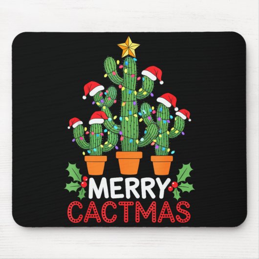 Cactus Christmas Tree Funny Merry Cactmas Cactus M Muismat (Voorkant)