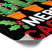 Cactus Christmas Tree Funny Merry Cactmas Cactus M Poster (Hoek)