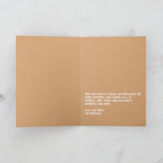 Cactus Cocoa Funny Cat Retro Christmas Photo Feestdagen Kaart (Binnen)