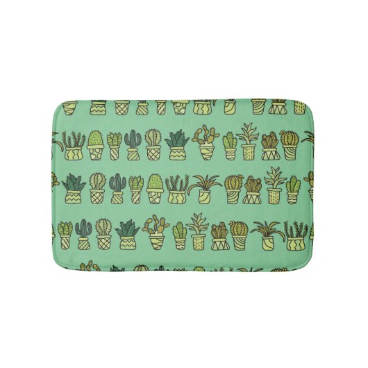 Cactus Collectie: Hand getrokken Doodle Set. Badmat (Voorkant)