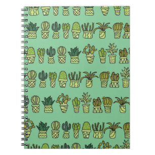 Cactus Collectie: Hand getrokken Doodle Set. Notitieboek