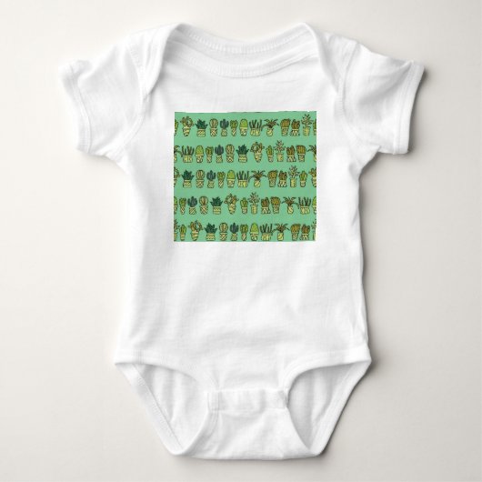 Cactus Collectie: Hand getrokken Doodle Set. Romper (Voorkant)