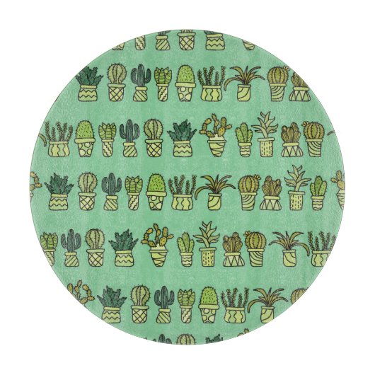 Cactus Collectie: Hand getrokken Doodle Set. Snijplank (Voorkant)