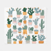 Cactus Collectie in potten Design Fleece Deken (Voorkant (Horizontaal))