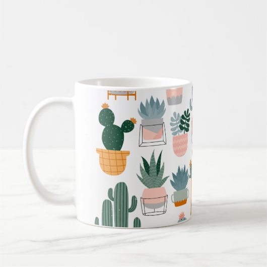 Cactus Collectie in potten Design Koffiemok (Links)