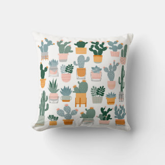 Cactus Collectie in potten Design Kussen
