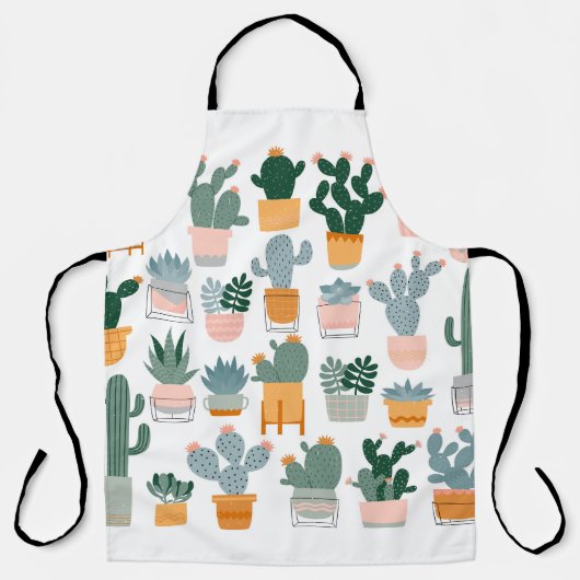 Cactus Collectie in potten Design Schort (Voorkant)