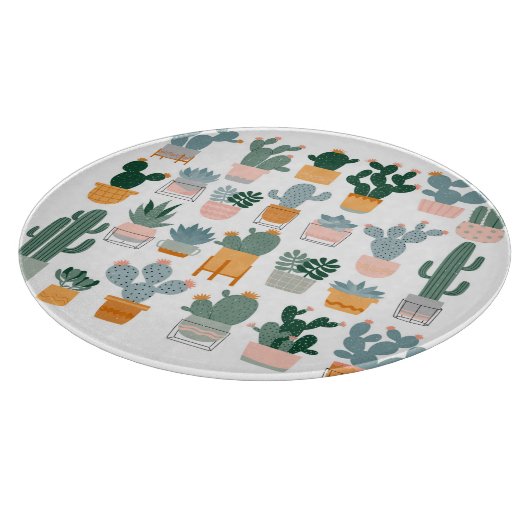 Cactus Collectie in potten Design Snijplank (Hoek)