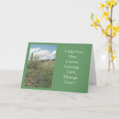 Cactus Coloring Desert Wenskaart of Note Card Kaart (Gele Bloem)
