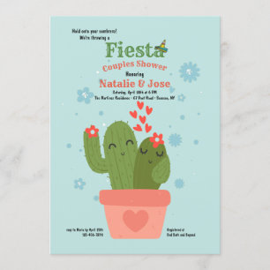 Cactus Couple Couples Shower Invitation Kaart