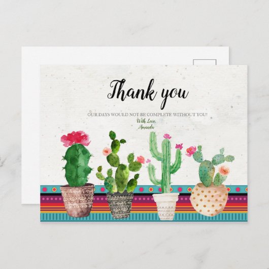 Cactus Couples Douche Dank u kaart (Voorkant / Achterkant)