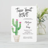 Cactus Couples Shower Invitation Kaart (Staand voorkant)