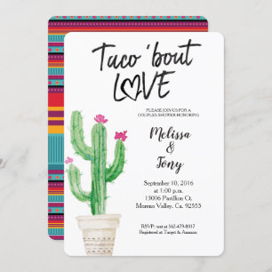Cactus Couples Shower Invitation Kaart