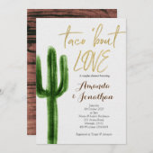 Cactus Couples Shower Invitation Succulent Kaart (Voorkant / Achterkant)