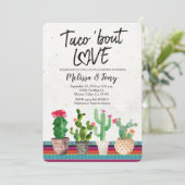 Cactus Couples Shower Invitation Taco Bout Love Kaart (Staand voorkant)