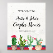 Cactus Couples Shower Welkomstbord Poster (Voorkant)