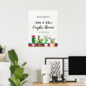 Cactus Couples Shower Welkomstbord Poster (Thuiskantoor)