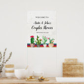 Cactus Couples Shower Welkomstbord Poster (Keuken)