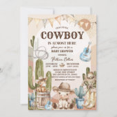 Cactus Cowboy Wild West Baby shower Kaart (Voorkant)