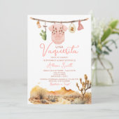 Cactus Cowgirl Es Nina Spaans Baby shower Kaart (Staand voorkant)