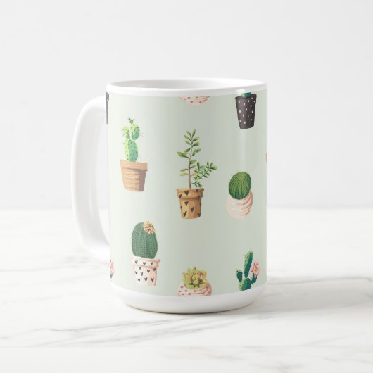 Cactus Craze Plant Pots Flower Coffee Mok (Voorkant links)