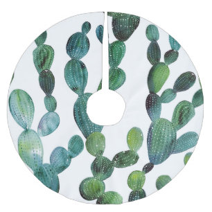 Cactus Craze: Tropische Waterverf Trend Kerstboom Rok