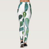 Cactus Craze: Tropische Waterverf Trend Leggings (Achterkant)