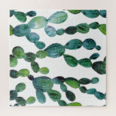 Cactus Craze: Tropische Waterverf Trend Legpuzzel (Horizontaal)