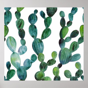Cactus Craze: Tropische Waterverf Trend Poster