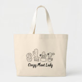 Cactus - Crazy Plant Lady Grote Tote Bag (Voorkant)