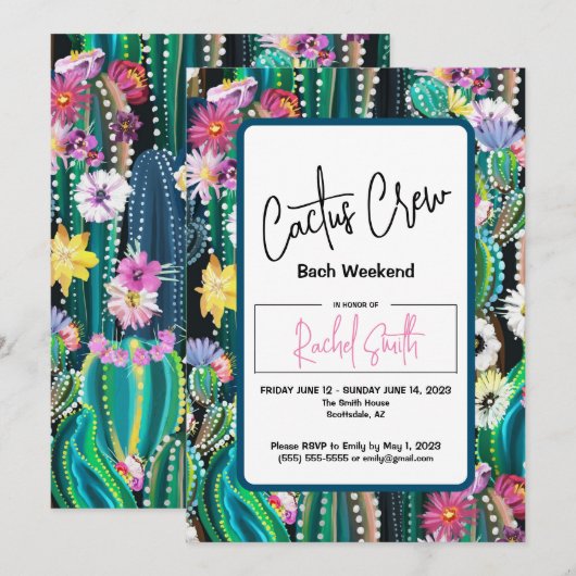 Cactus Crew - Uitnodiging voor Bach-feest (Voorkant / Achterkant)