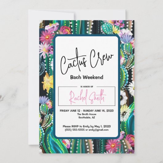Cactus Crew - Uitnodiging voor Bach-feestje (Voorkant)
