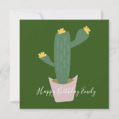 Cactus Cupcake Illustration Birthday (Voorkant)