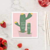 Cactus Cupcakes Baby shower Dank je roze Servet (Insitu)
