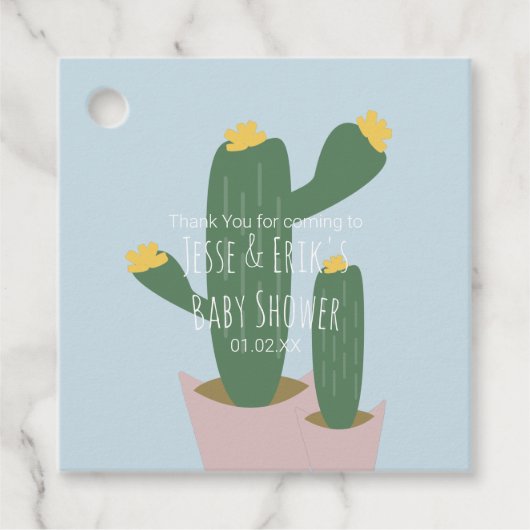 Cactus Cupcakes Baby shower Hartelijk dank Bedankjes Labels (Voorkant)