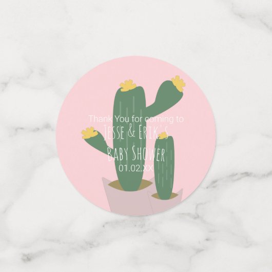Cactus Cupcakes Baby shower Hartelijk dank Confetti (Kleine voorkant)