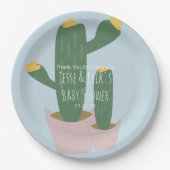 Cactus Cupcakes Baby shower Hartelijk dank Papieren Bordje (Voorkant)