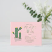 Cactus Cupcakes Roze Baby Shower Uitnodiging (Staand voorkant)
