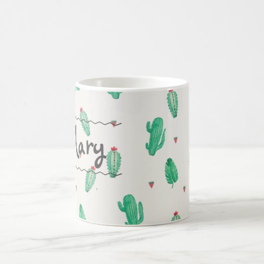Cactus Custom Name Coffee Mok (Center)