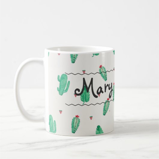 Cactus Custom Name Coffee Mok (Links)