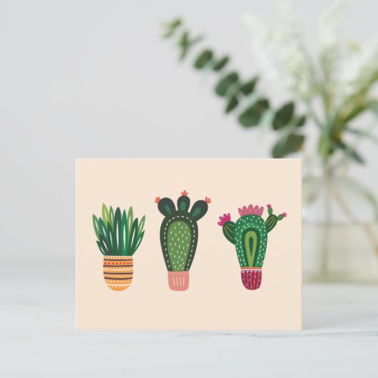 Cactus Cute Briefkaart (Staand voorkant)