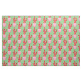 Cactus Cute Modern Green Roze Pop Art Stof (Fat Quarter)